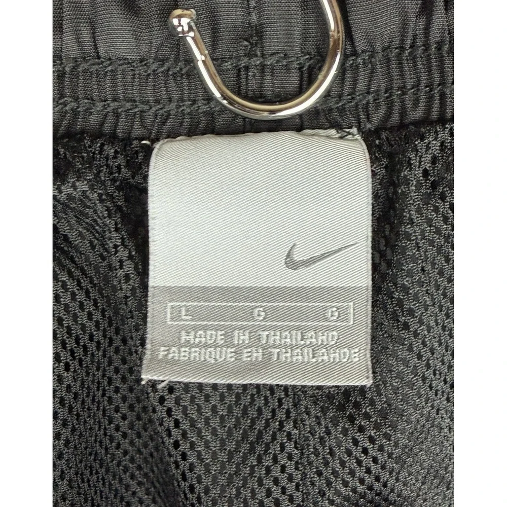 Nike 72 Vintage Windpants Mens L Black Gray Track Pants Mesh Lined Warm Up Swish